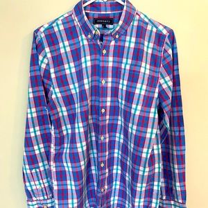 Crown & Ivy Plaid Long Sleeve Dress Shirt, Boys XL